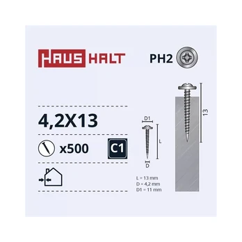 Savisriegis Haushalt DIN 14566, 4.2 mm x 13 mm, 500 vnt.