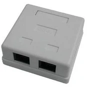 DATACOM Data socket UTP CAT5E 2xRJ45 baltas