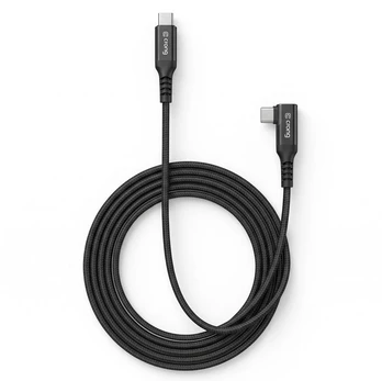 Dėklas Kampinis USB-C–USB-C laidas Crong Armor Link, 4,8 m, juodas