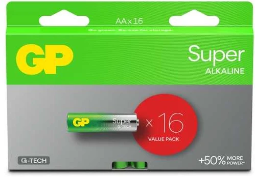 GP Battery GP Super Alkaline Baterija, Size AA, LR6, 1.5V, 16-pack