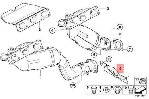 Bmw Z4 E85 Halter Abgasrohr Originalus 18207521196