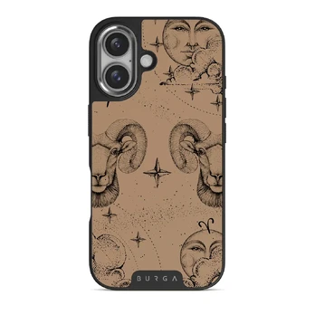 Aries - iPhone 16 Case, Elite Dark (MagSafe) / Silver / Beige