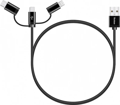 Yenkee USB-A USB laidas – USB-C, microUSB, Lightning 1 m Juodas (35052028)