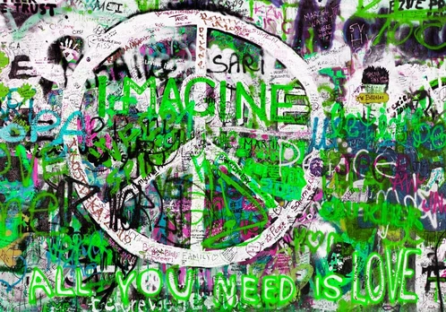 Fototapetas Artgeist Green Graffiti, 200 cm x 140 cm