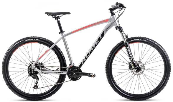 Dviratis Romet Rambler R7.4 2024 silver-red-graphite-20" / L