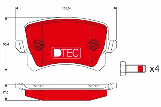 TRW GDB1763DTE Brake pad set