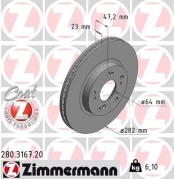 Stabdžių diskas ZIMMERMANN 280.3167.20 kaina