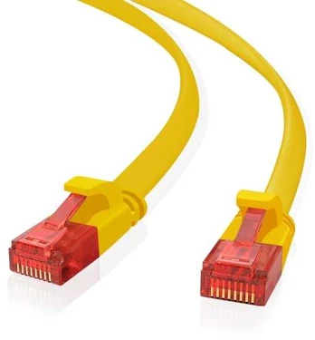 helos Patchkabel Cat 6 Ultraflach U/UTP RJ45 gelb 10m AWG32