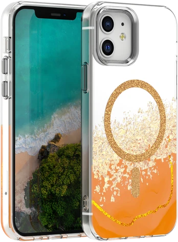 Dėklas Telforceone Epoxy Mag case for iPhone 12 / 12 Pro 6,1' oranžinis