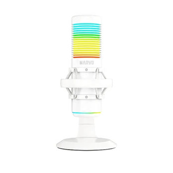 Marvo MIC-07 RGB baltas laidinis mikrofonas |USB