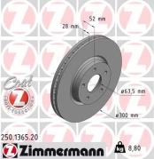 Stabdžių diskas ZIMMERMANN 250.1365.20 kaina