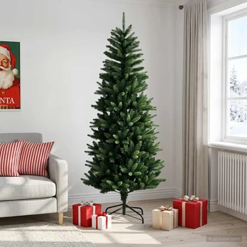 Artificial Hinged Christmas Tree 210 cm PE ir PVC Žalia