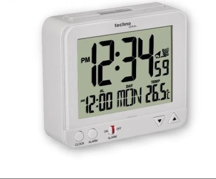TechnoLine WT 195W - baltas skaitmeninis žadintuvas su termometru