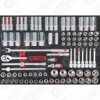 Galvučių kompl.1/2" SCS 95 vnt 1/1 dėkle, KS Tools