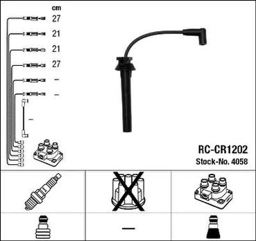 NGK 4058 Uždegimo laido komplektas