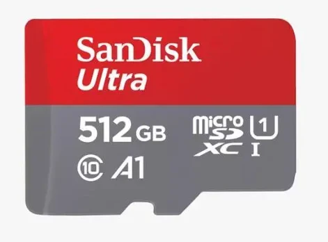 SanDisk Ultra microSDXC 512GB + SD adapteris 150MB / s A1 Class 10 UHS-I