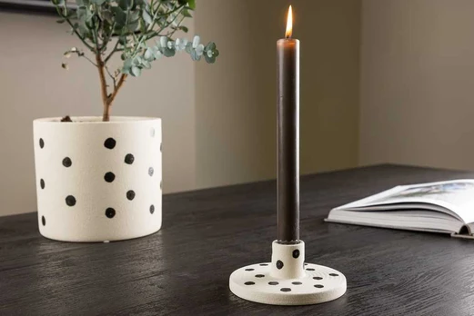 Venture Design Žvakidė, Bette, 12 cm, Balta
