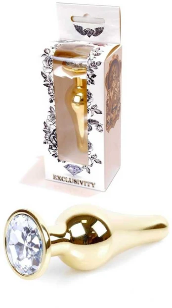 B Series Heavyfun Plug-Jewellery Gold BUTT PLUG- Clear