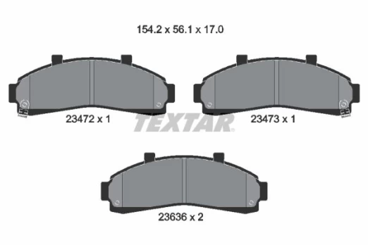 Stabdžių trinkelių rinkinys, diskinis stabdys TEXTAR 2347201