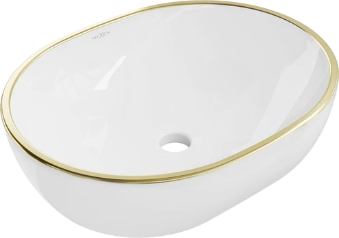 Praustuvas Mexen Viki 48 cm, Baltas/Gold edge