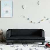 Vaikiška sofa, juodos spalvos, 80x45x30cm, aksomas kaina