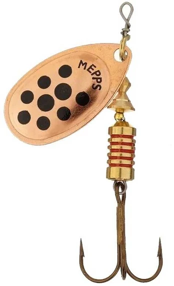 Sukriukė Mepps Aglia Decoree Copper Juodas Dots