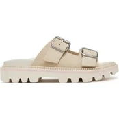 Šlepetės Tommy Jeans Double Strap Sandal Suede EN0EN02797 Écru