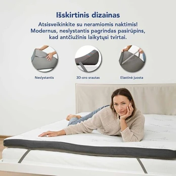 Antčiužinis MKS, pilkas/baltas