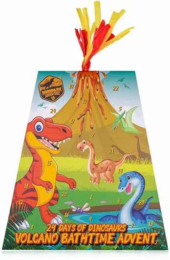 Accentra Advent calendar DINOPARK ADVENTURE in volcano shaped box