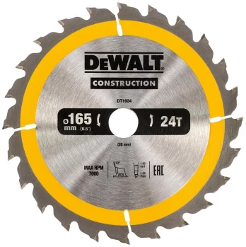 Dewalt diskinis pjūklas 165x20mmx24z – DT1934-QZ