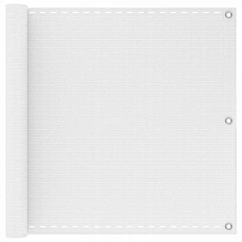 Balkono Ekranas Balta 75 x 1000 cm HDPE ir aliuminis