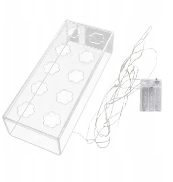 Akrilinė vaza gėlėms 25x10x6,5cm Led šviesa