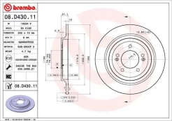 Stabdžių diskas BREMBO 08.D430.11 kaina