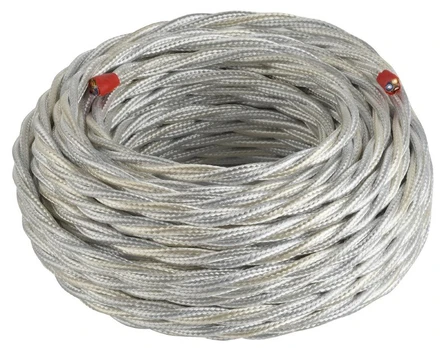 Instaliacinis tekstilinis kabelis ELECTRALINE FRRTX, 3x2.5 mm, baltos sp., 20 m