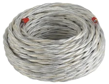 Instaliacinis tekstilinis kabelis ELECTRALINE FRRTX, 3x2.5 mm, baltos sp., 20 m kaina