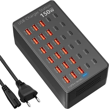 TTS USB įkrovimo stotelė 150 W, 30 prievadų, USB-C ir USB-A