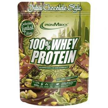 IronMaxx 100% Whey Protein (Dubai Chocolate Style) 500 g. - Dubai Chocolate Style skonis
