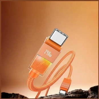 Kabelis USAMS U93 240W USB-C do USB-C 1.2m oranžinė