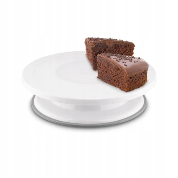 Besisukantis tortų padėklas Tadar, 27,5 × 6,5 cm, baltas