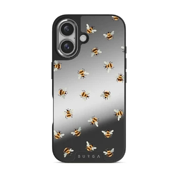 Honeycomb - iPhone 16 Case, Elite Mirror Dark (MagSafe) / Silver