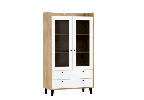 Vitrina Meblocross Dolce DOL-26, ruda/balta