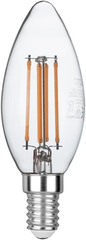 6W LED lemputė, skaidri, E14, 4000K