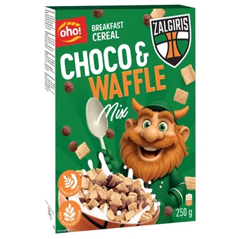 Sausi pusryčiai OHO! CHOCO & WAFFLE MIX ŽALGIRIS, 250 g