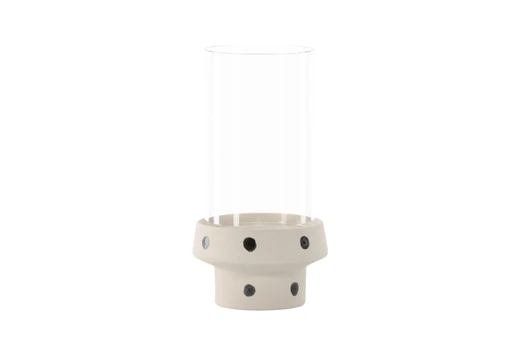 Davida žibintas, balta/juoda Dots/Clear Glass - 15*H29cm