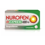 NUROFEN FORTE EXPRESS 400 mg dengtos tabletės N12 kaina