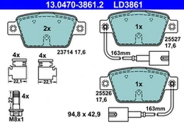 ATE 13.0470-3861.2 Brake pad set