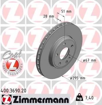 Stabdžių diskas ZIMMERMANN 400.3690.20