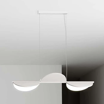 FLOS „Almendra Linear“ LED pakabinamas šviestuvas, 3 lemputės, baltas