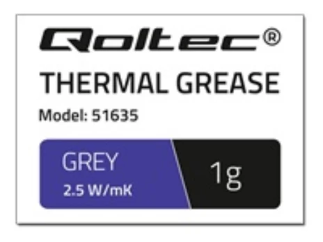 QOLTEC 51635 Thermal paste 2.5W/m-K 1g pilkas