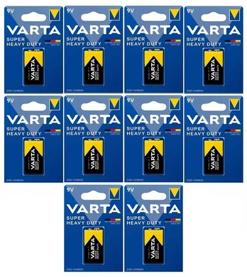 Elementai Varta 9V Super Heavy Duty, 10vnt